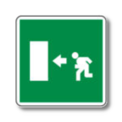Cartello Uscita a Sinistra Quadrato